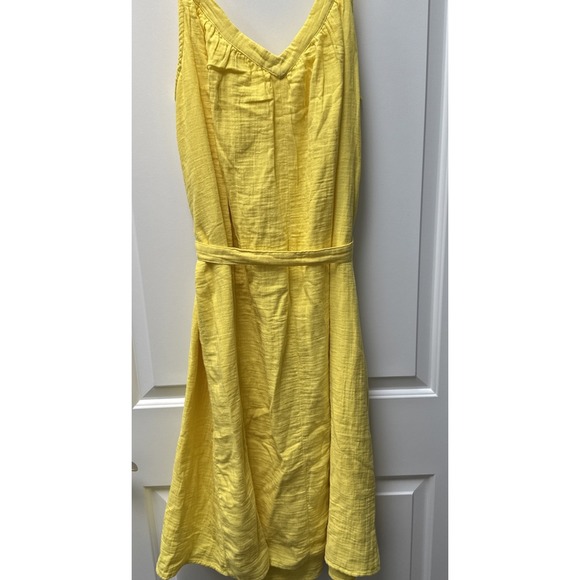 NWT GAP Sun Dress Midi Gauze Women's Plus Size 2XL Cotton Yellow Lightweight - Picture 4 of 11